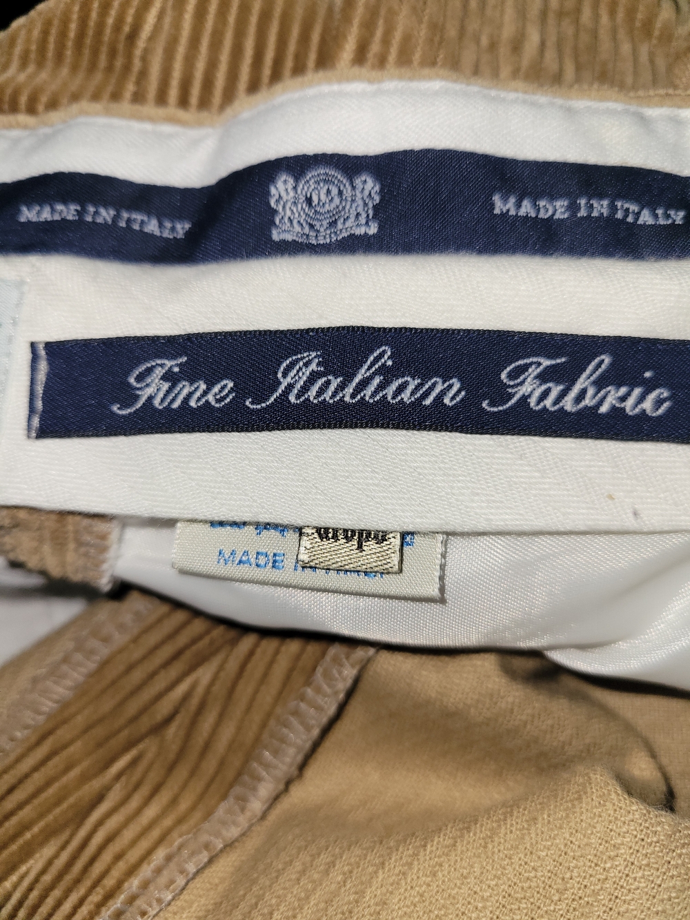 Vintage Boggi Milano Corduroy Pants Mens 48 Beige Pleated Made Italy EUC - Picture 4 of 8